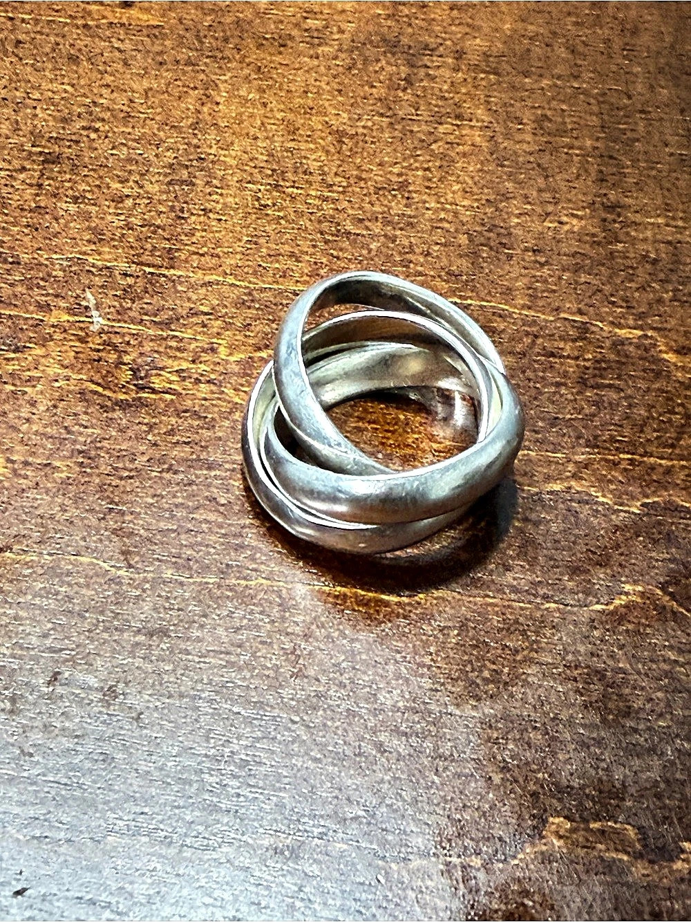 Silver & Silver-Tone Interlocking Ring